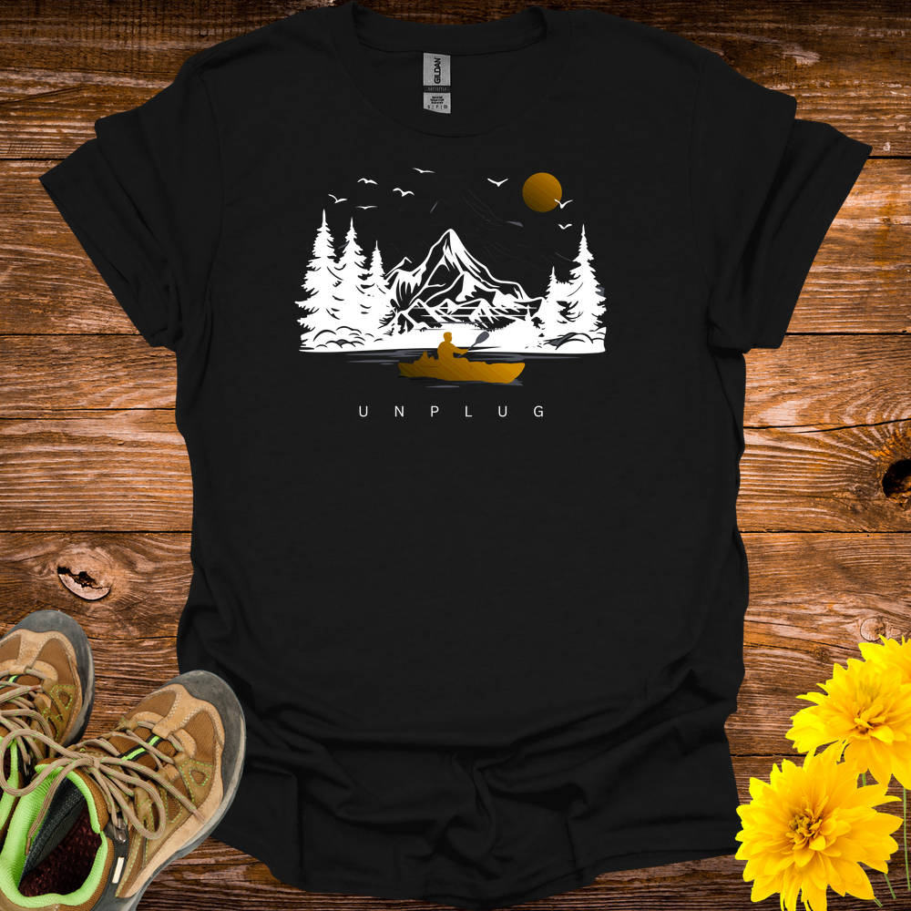 Unplug and Reflect T-Shirt - Black