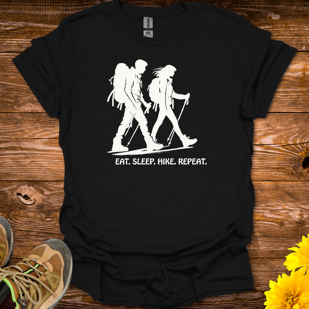 Eat Sleep Hike Repeat T-Shirt - Black