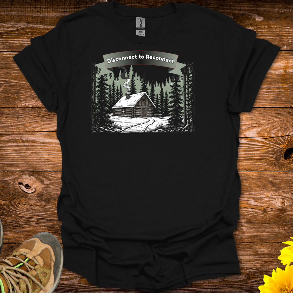 Disconnect To Reconnect T-Shirt - Black