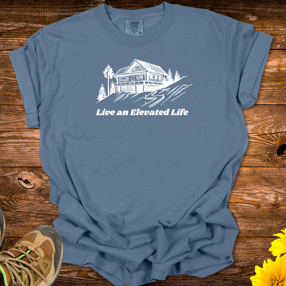 Live An Elevated Life T-Shirt - Blue Jean