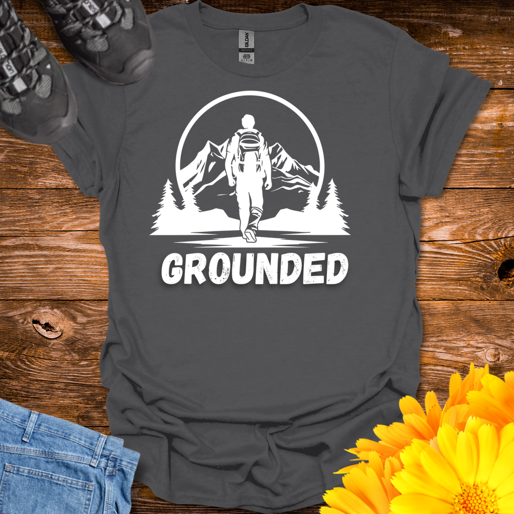 Grounded In the Mountains T-Shirt - Charcoal