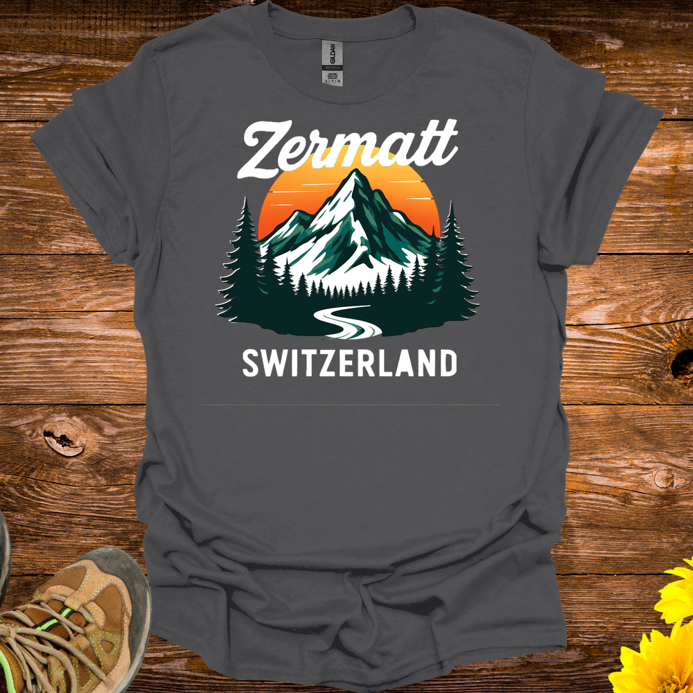 Zermatt Switzerland T-Shirt - Charcoal