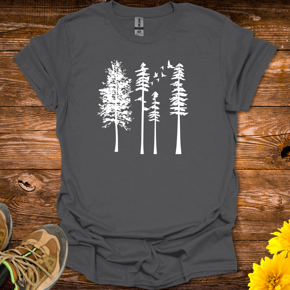 Birds In The Trees T-Shirt - Charcoal