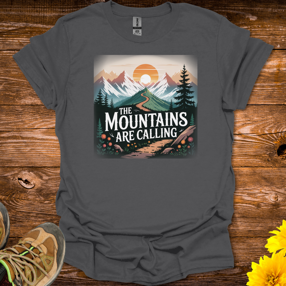 The Mountains Are Calling T-Shirt - Charcoal