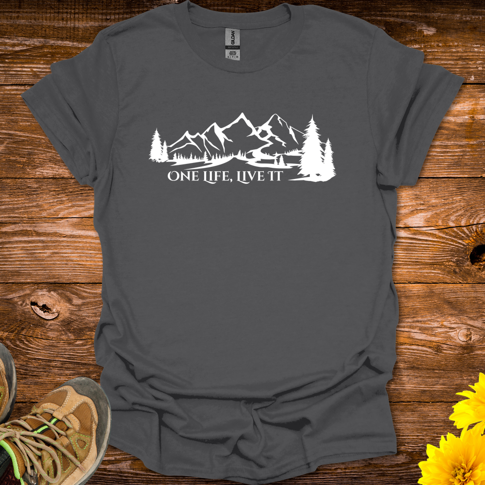 One Life Live It T-Shirt - Charcoal