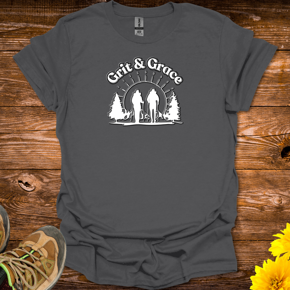 Grit And Grace T Shirt - Charcoal