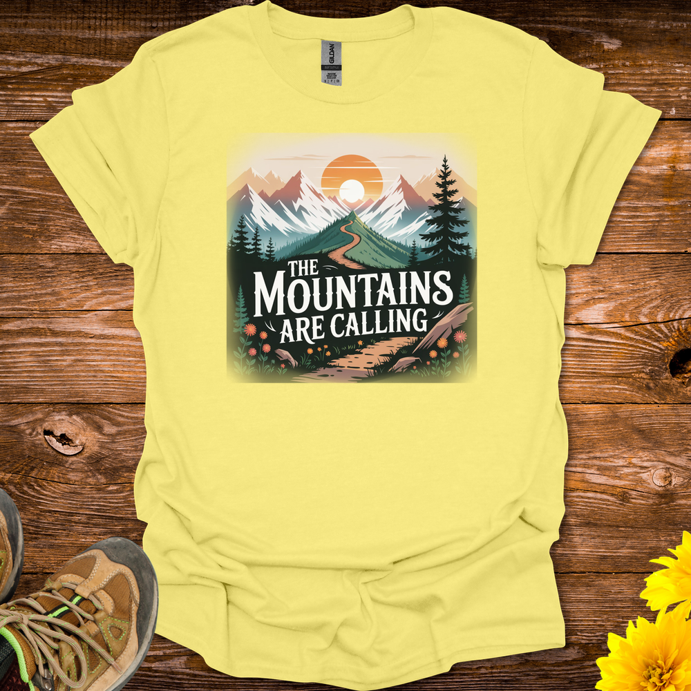 The Mountains Are Calling T-Shirt - Cornsilk