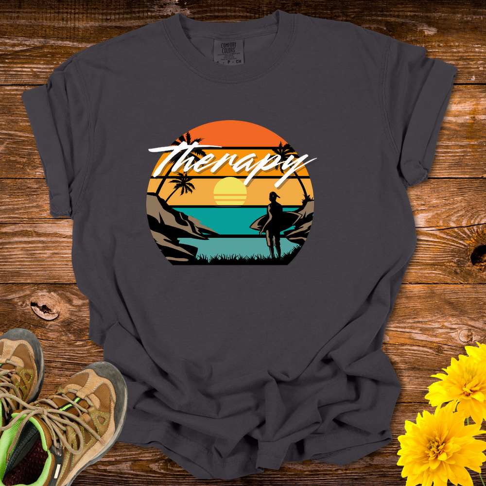 Surfing Therapy T-Shirt - Unisex Garment-Dyed - Graphite