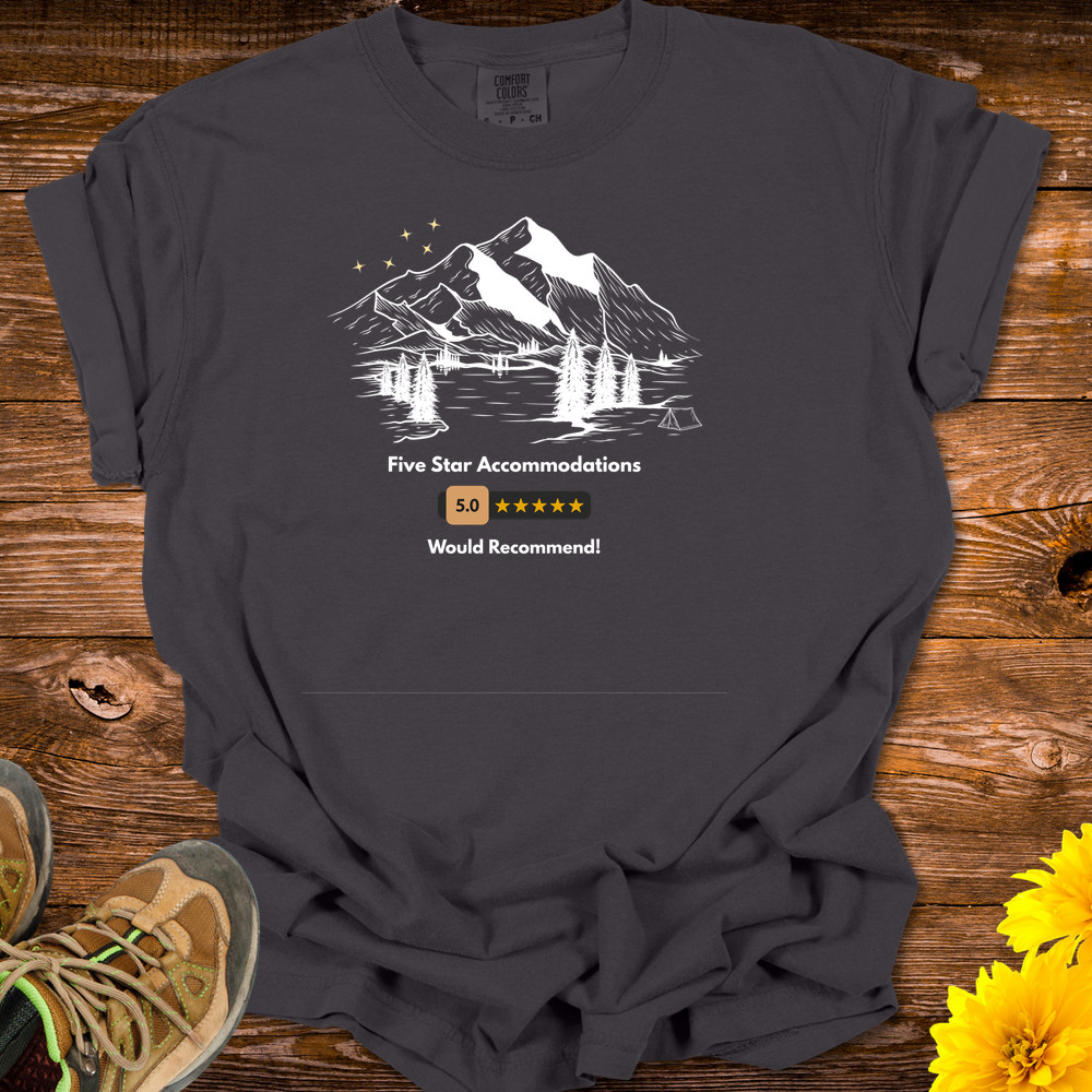 Five Star Mountain Accommodations T-Shirt - Graphite