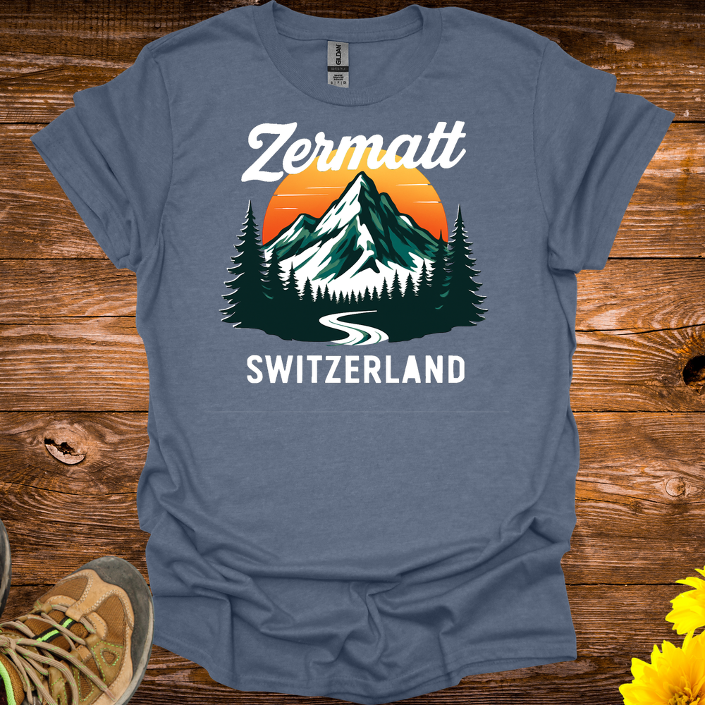 Zermatt Switzerland T-Shirt - Heather Indigo