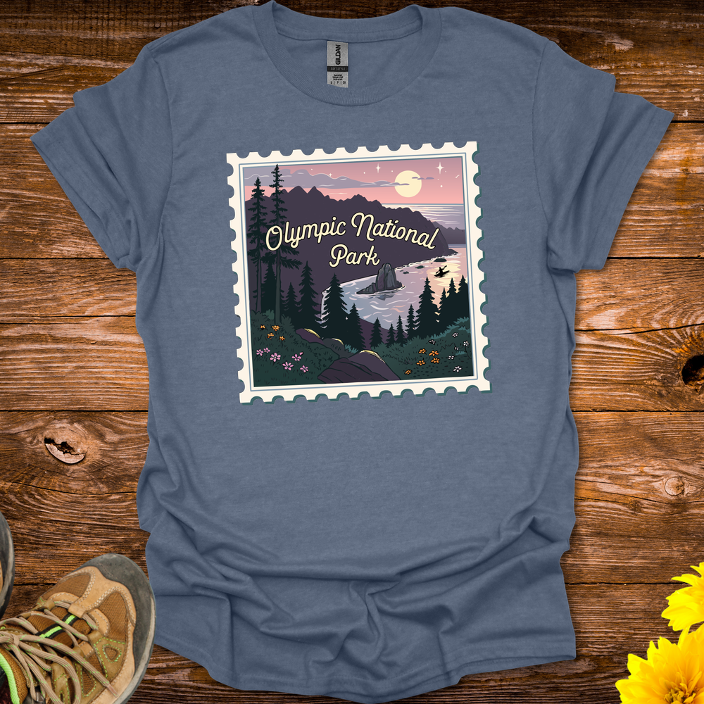 Olympic Natl Park T Shirt - Heather Indigo