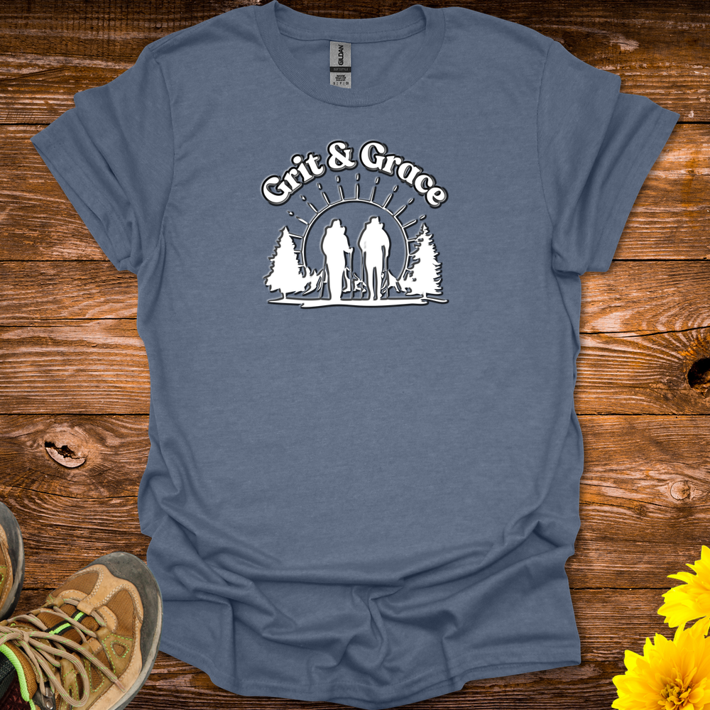 Grit And Grace T Shirt - Heather Indigo