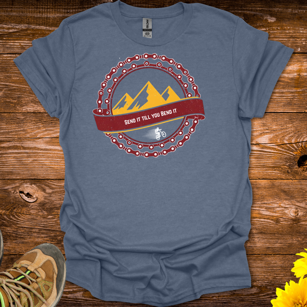 Send It Till You Bend It T-Shirt - Heather Indigo