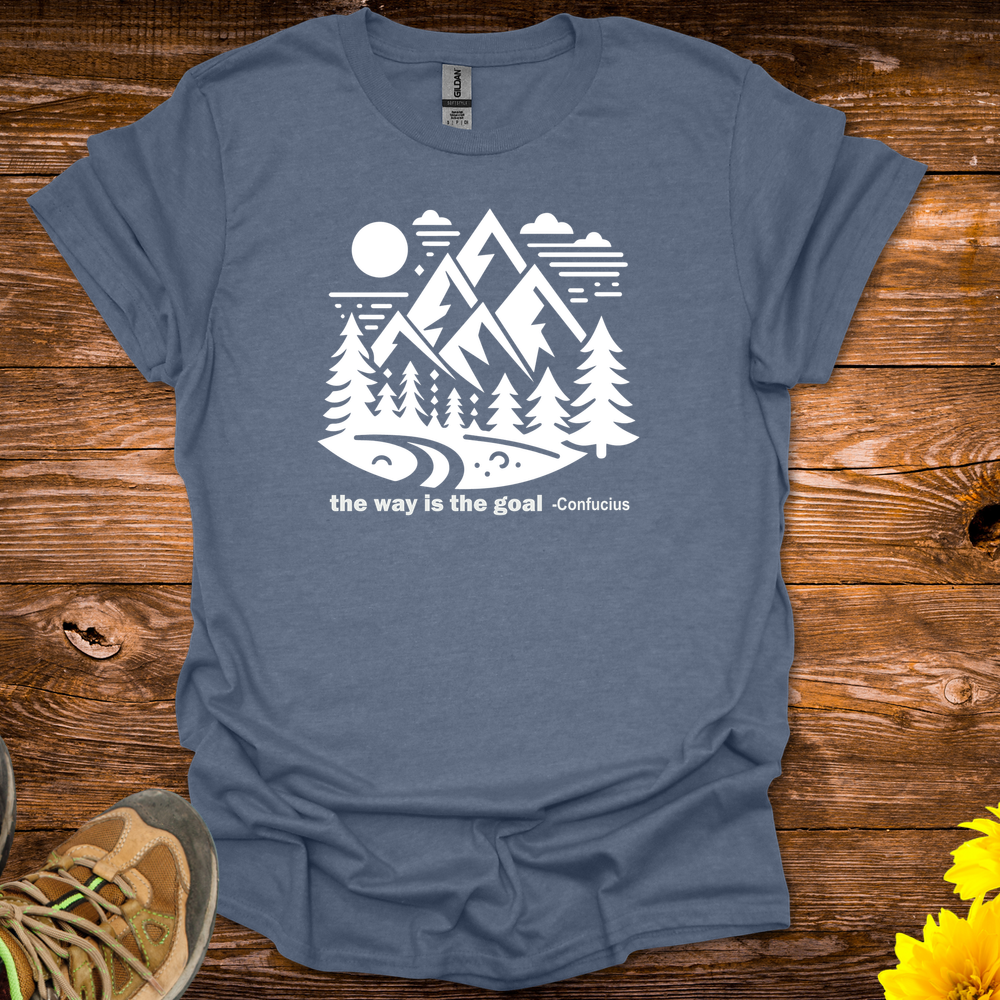 The Way Is The Goal T-Shirt - Heather Indigo