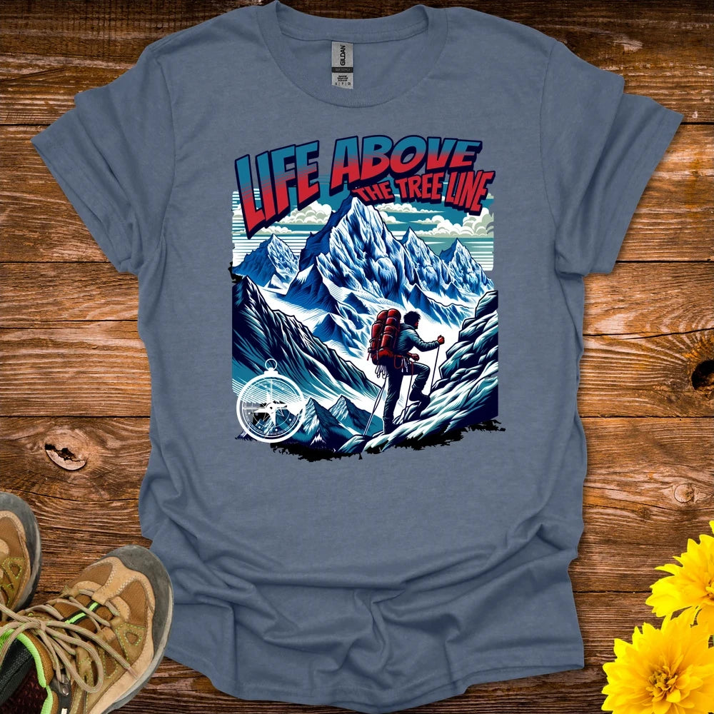 Life Above The Tree Line T-Shirt - Heather Indigo