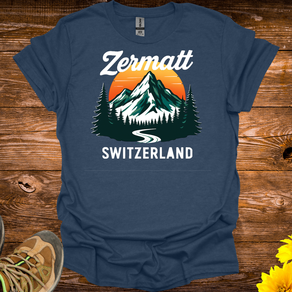 Zermatt Switzerland T-Shirt - Heather Navy