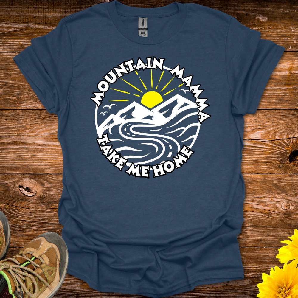 Mountain Momma T Shirt - Heather Navy