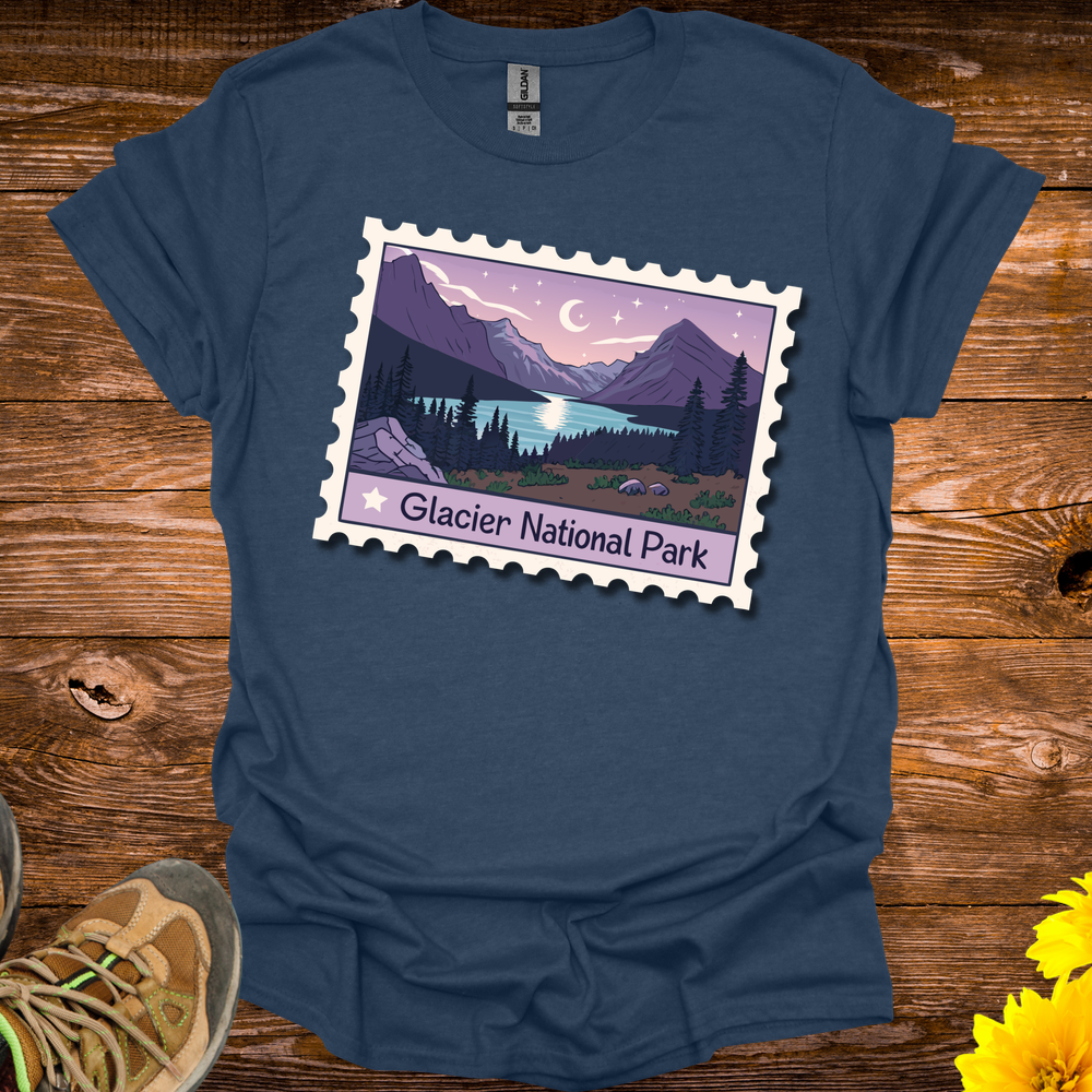Glacier Natl Park T Shirt - Heather Navy