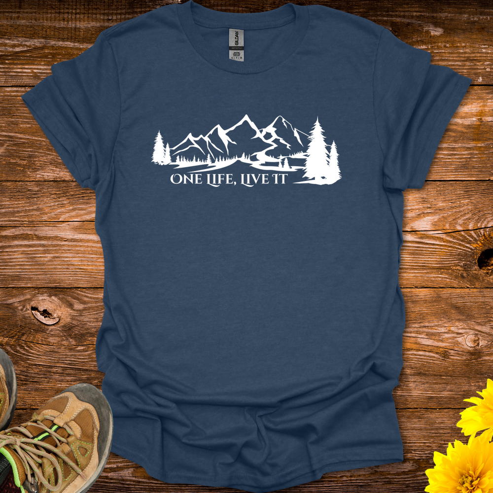 One Life Live It T-Shirt - Heather Navy
