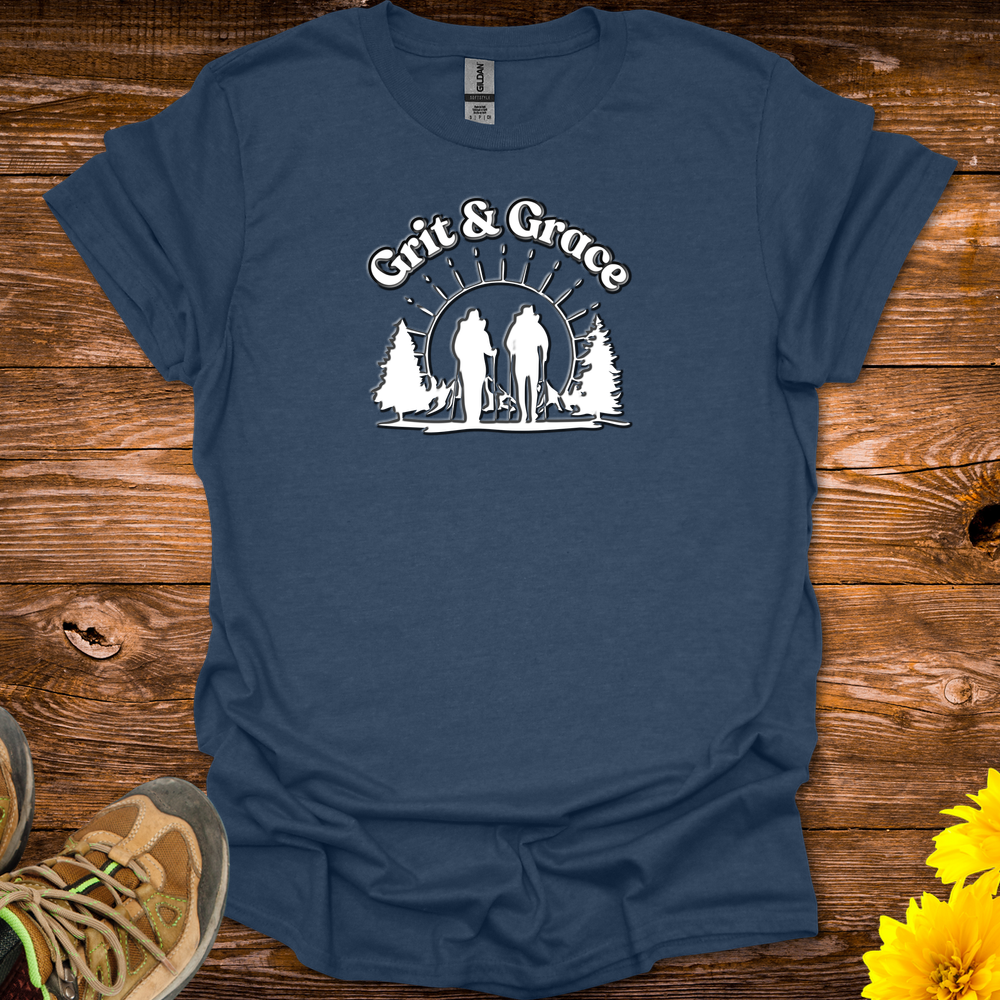 Grit And Grace T Shirt - Heather Navy