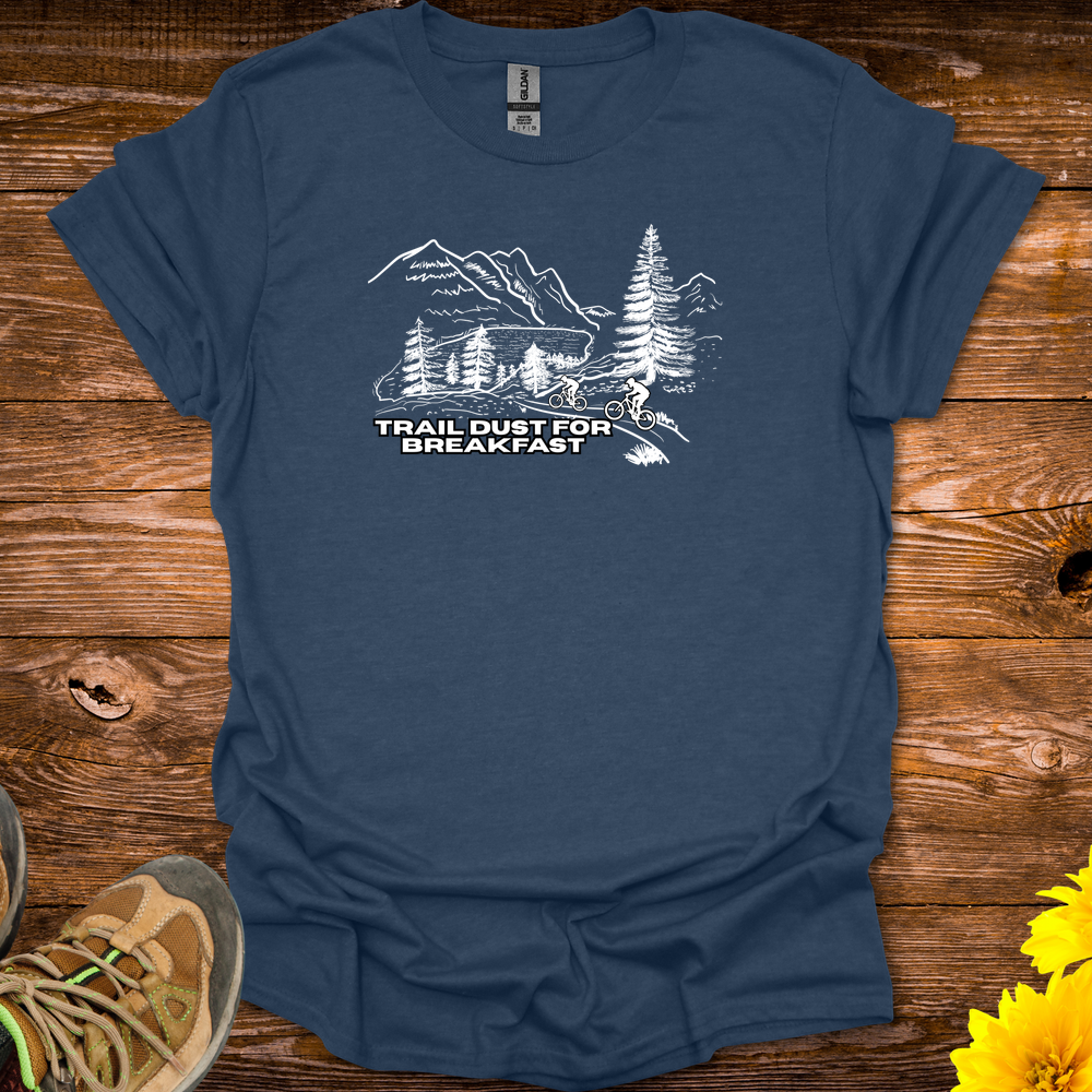 Trail Dust For Breakfast T-Shirt - Heather Navy