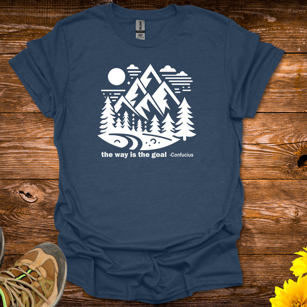 The Way Is The Goal T-Shirt - Heather Navy