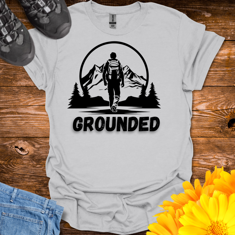 Grounded In the Mountains T-Shirt - Ice Grey