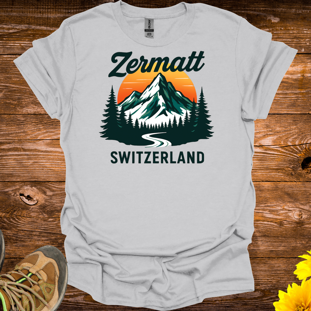 Zermatt Switzerland T-Shirt - Ice Grey