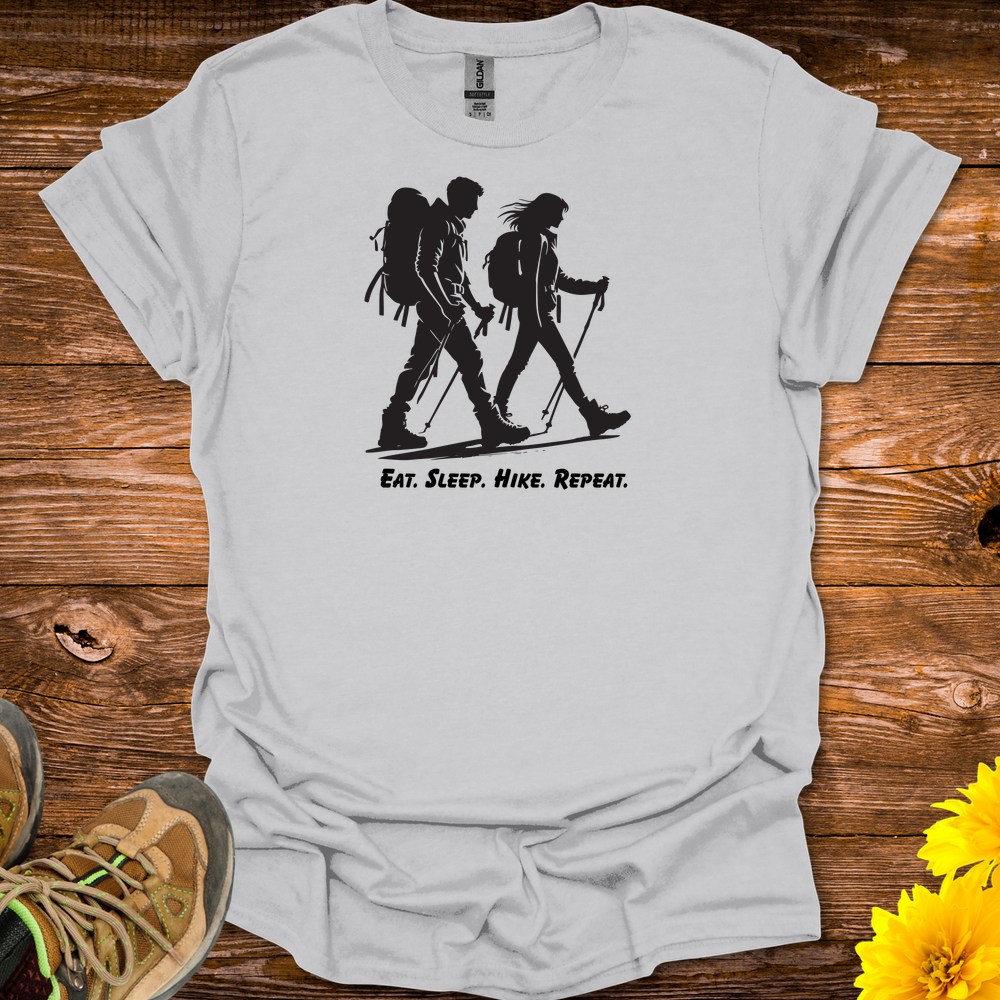Eat Sleep Hike Repeat T-Shirt - Ice Grey