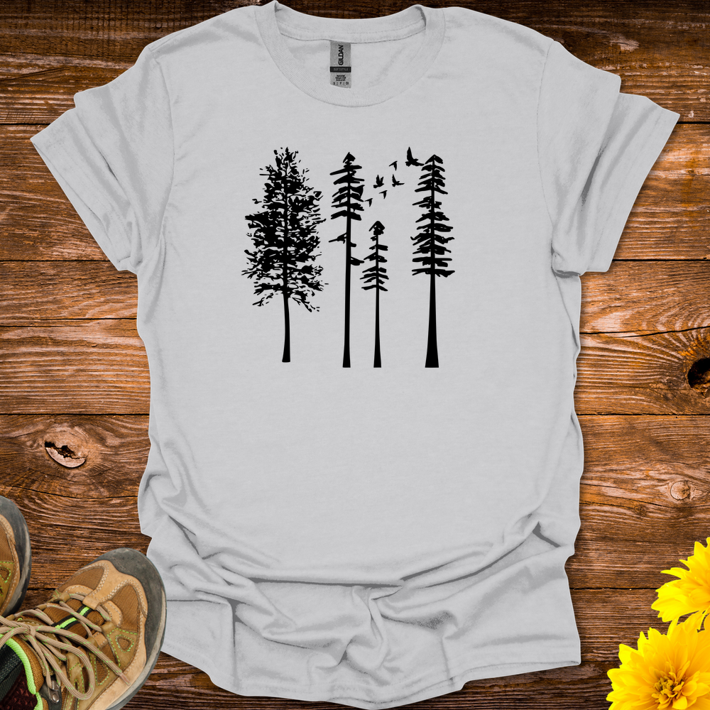 Birds In The Trees T-Shirt - Ice Grey