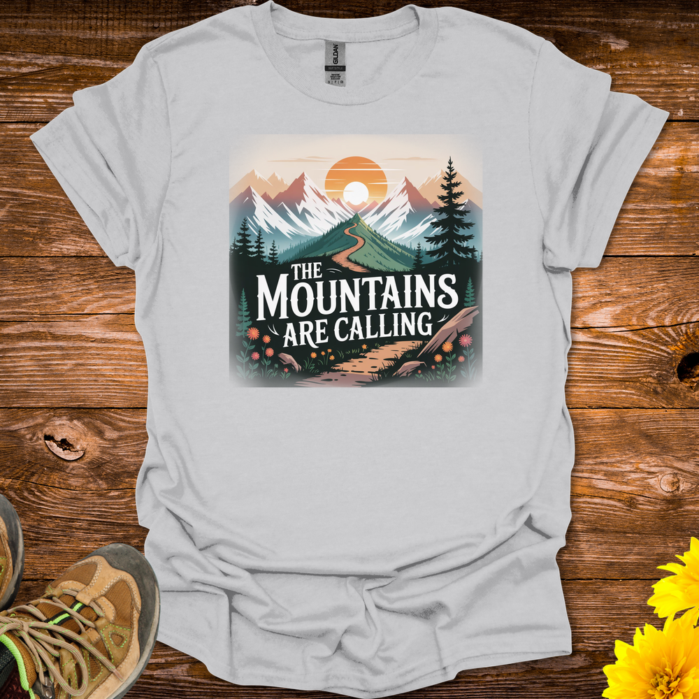 The Mountains Are Calling T-Shirt - Ice Grey