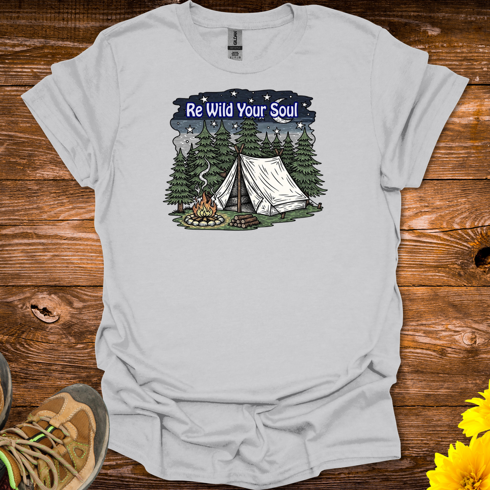 Re wild Your Soul T Shirt - Ice Grey