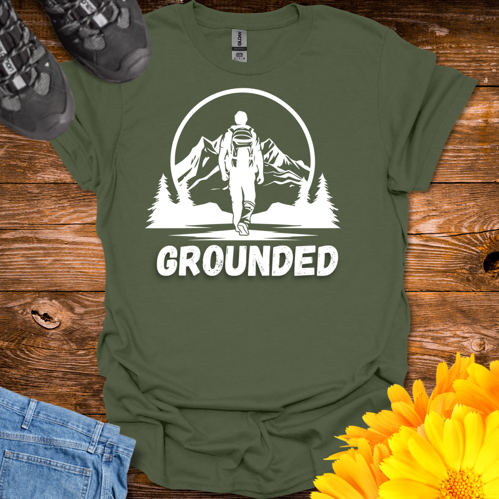 Grounded In the Mountains T-Shirt - Military Green
