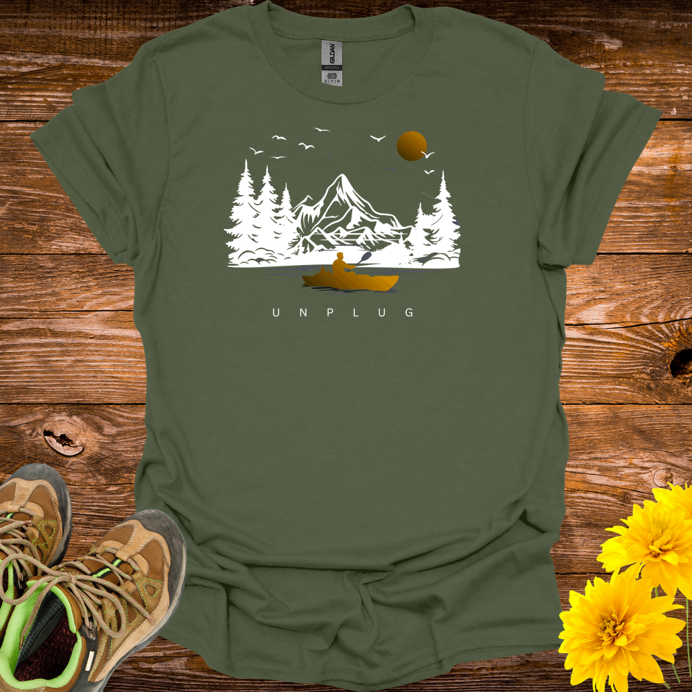 Unplug and Reflect T-Shirt - Military Green