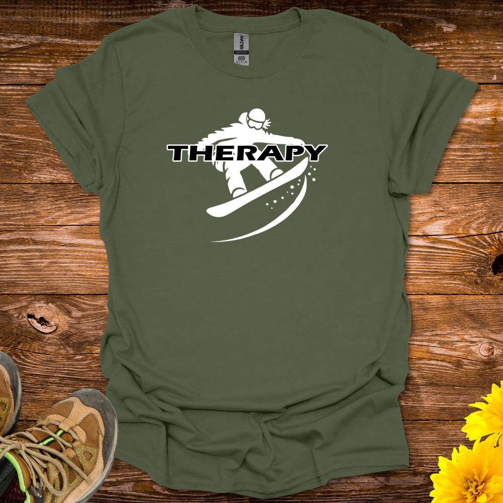 Snowboard Therapy T-Shirt - Military Green