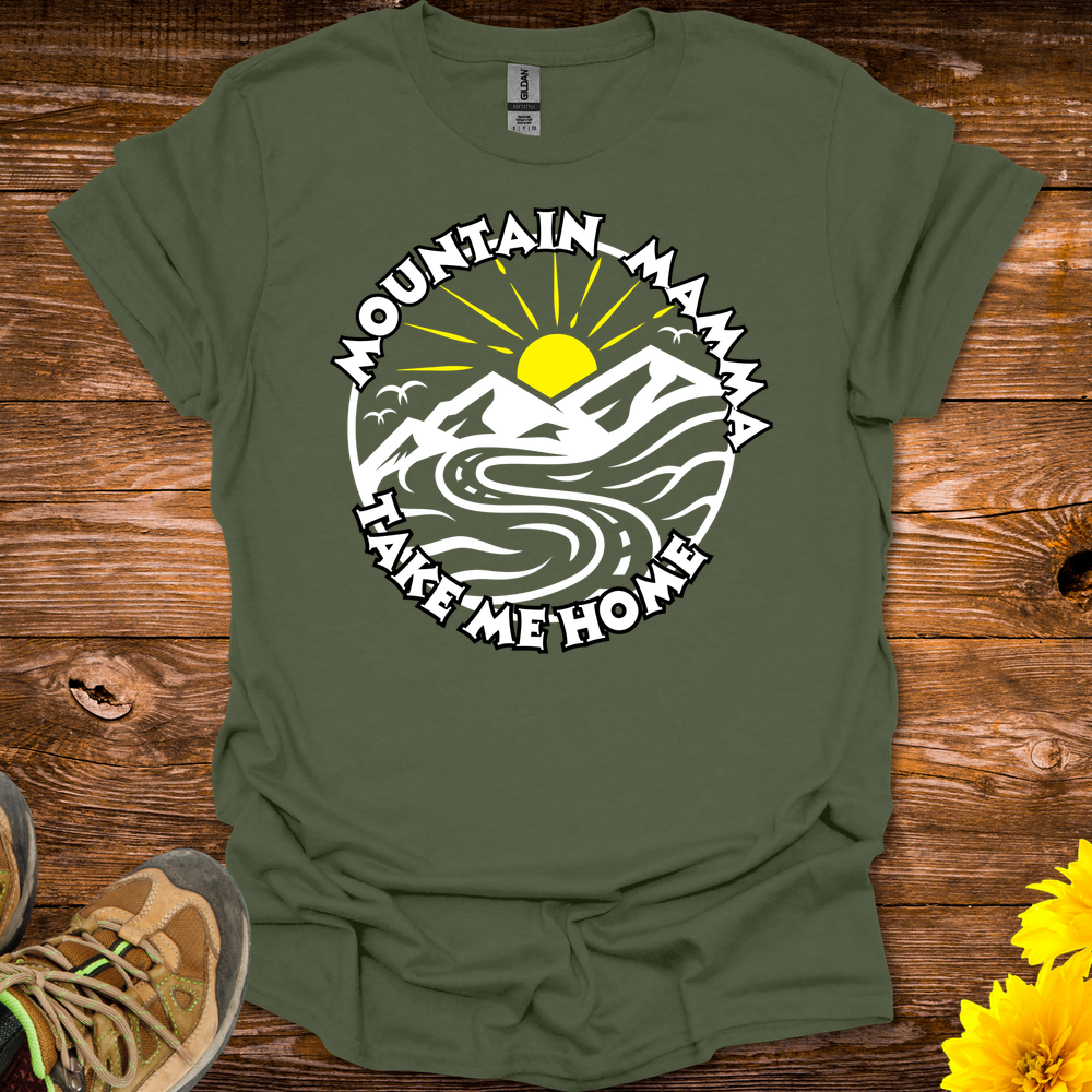 Mountain Momma T Shirt - Military Green