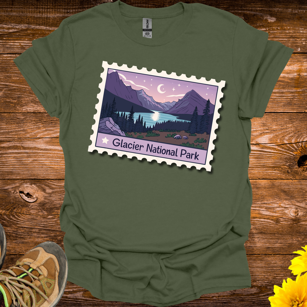 Glacier Natl Park T Shirt - Military Green