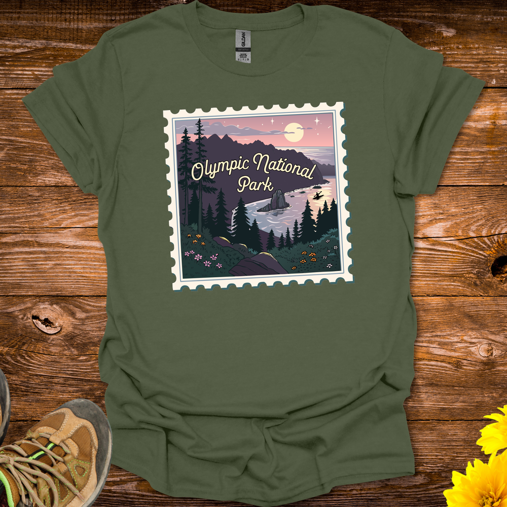Olympic Natl Park T Shirt - Military Green