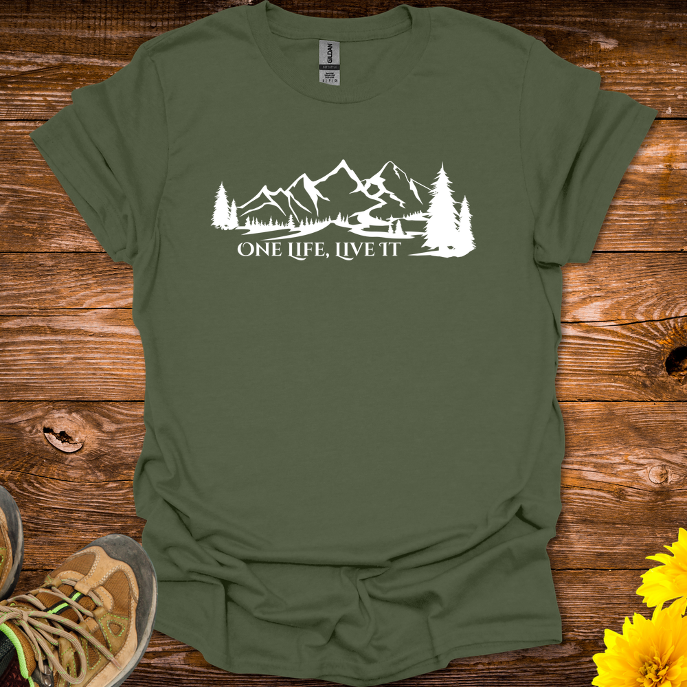 One Life Live It T-Shirt - Military Green