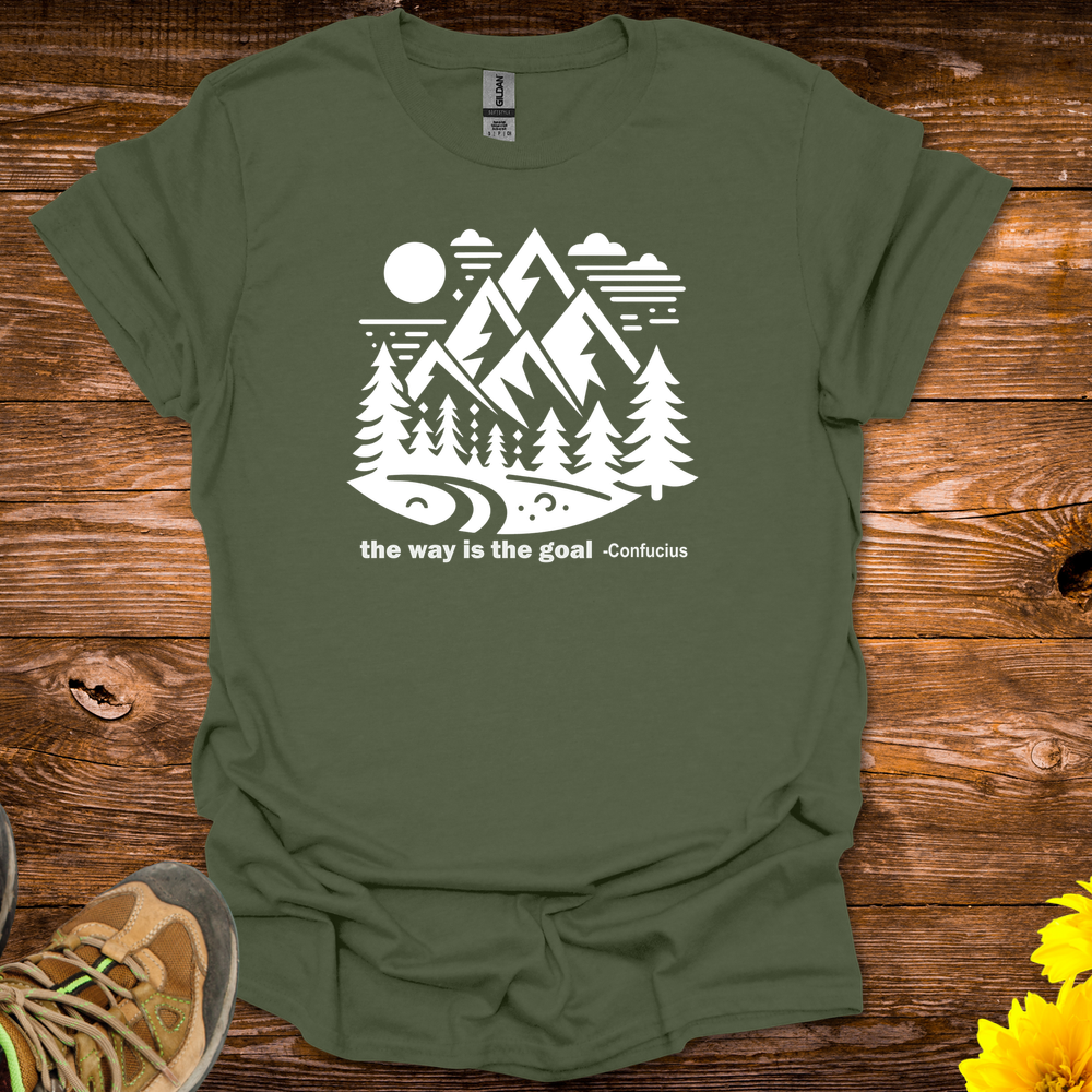 The Way Is The Goal T-Shirt - Military Green