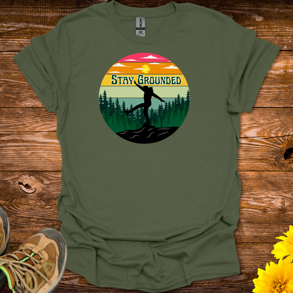 Stay Grounded T-Shirt - Military Green