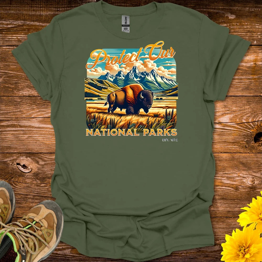 Protect Our National Parks T-Shirt - Military Green
