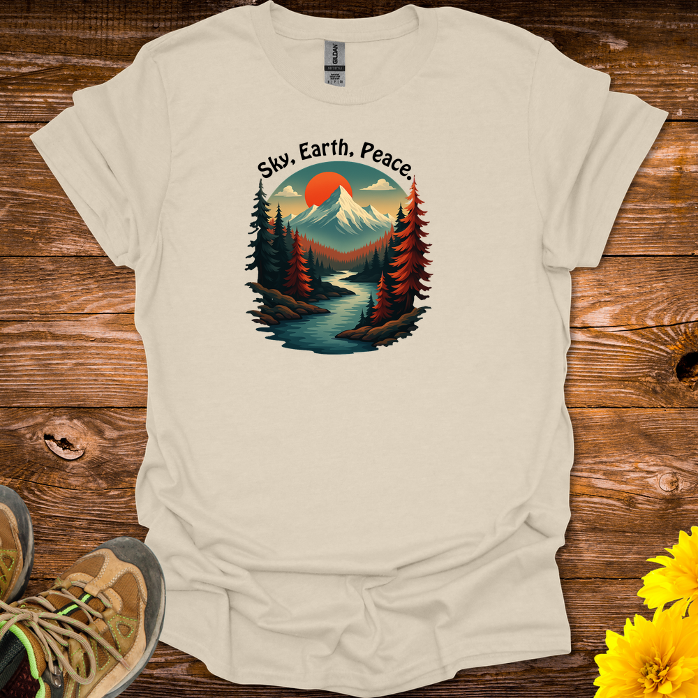 Sky Earth Peace T-Shirt - Natural