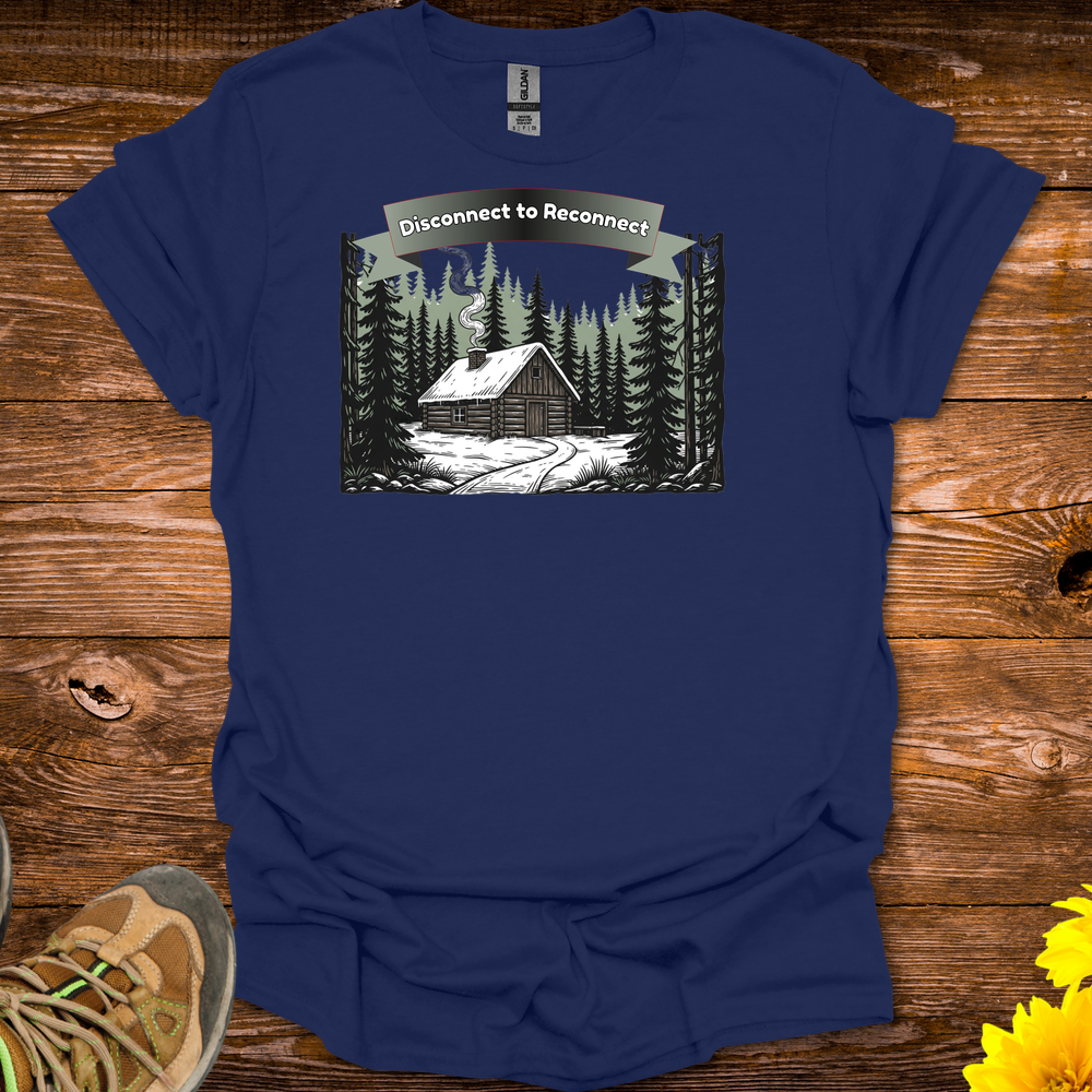 Disconnect To Reconnect T-Shirt - Navy