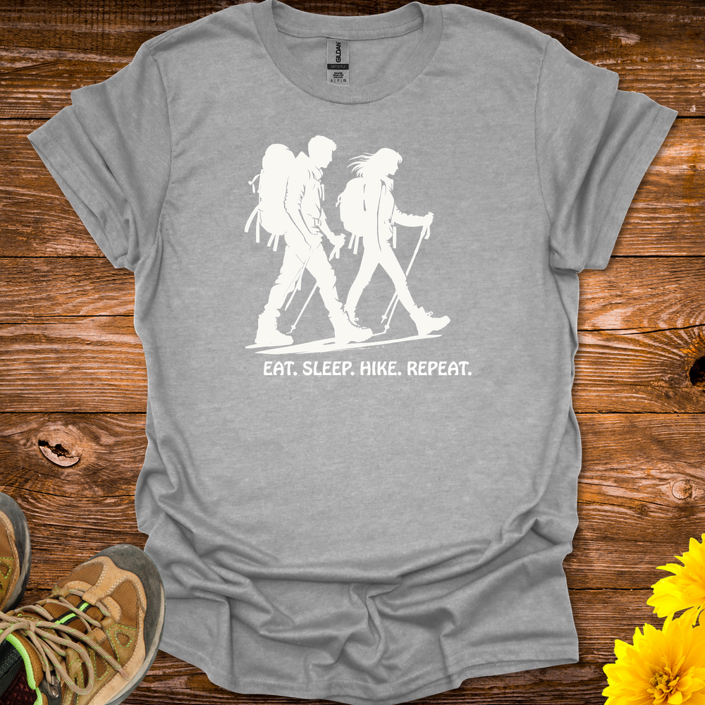 Eat Sleep Hike Repeat T-Shirt - Sport Grey