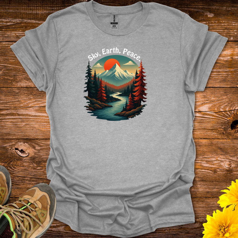 Sky Earth Peace T-Shirt - Sport Grey