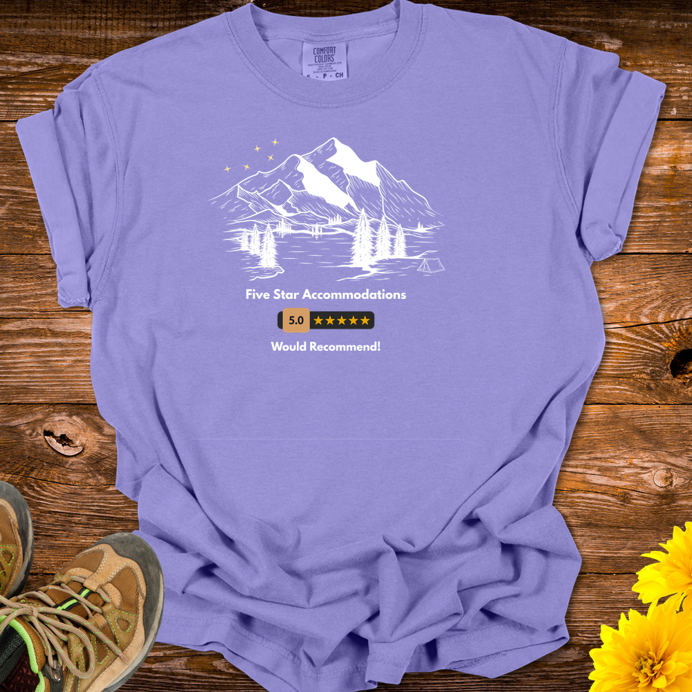 Five Star Mountain Accommodations T-Shirt - Violet
