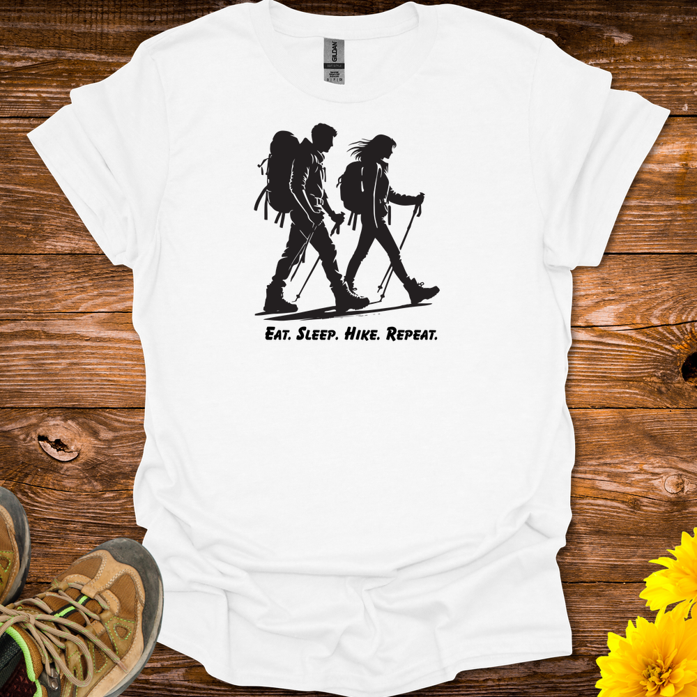 Eat Sleep Hike Repeat T-Shirt - White