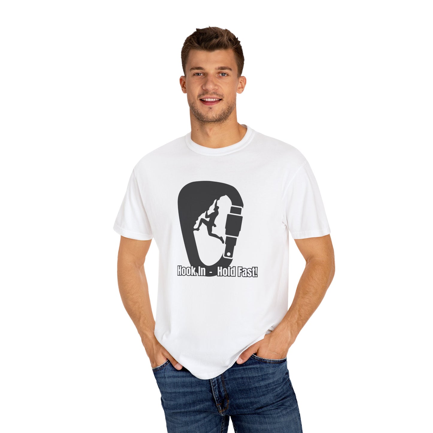 Hook in Hold Fast T-Shirt - Nautical Unisex Garment-Dyed Tee