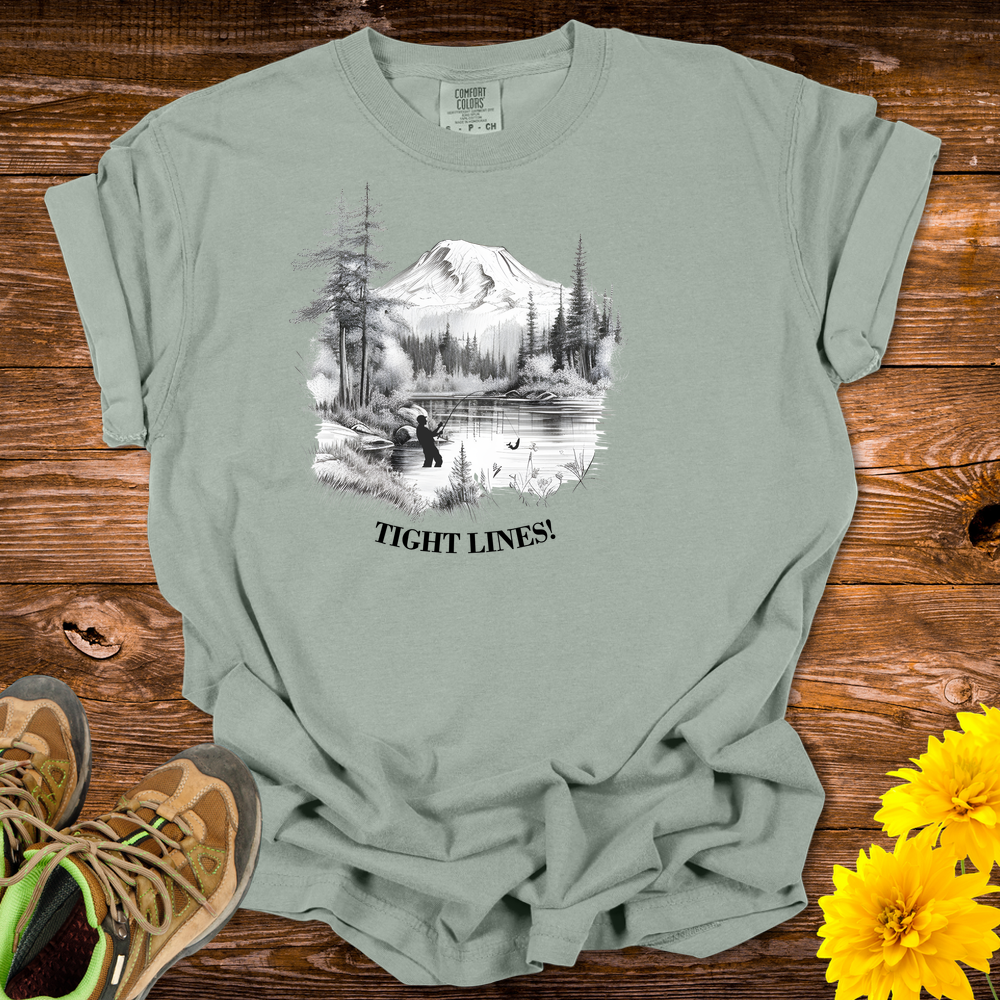 Fishing Vibes T-Shirt - Tight Lines Great Times Design - Bay